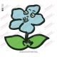 Blue Flower with Eyes Embroidery Design